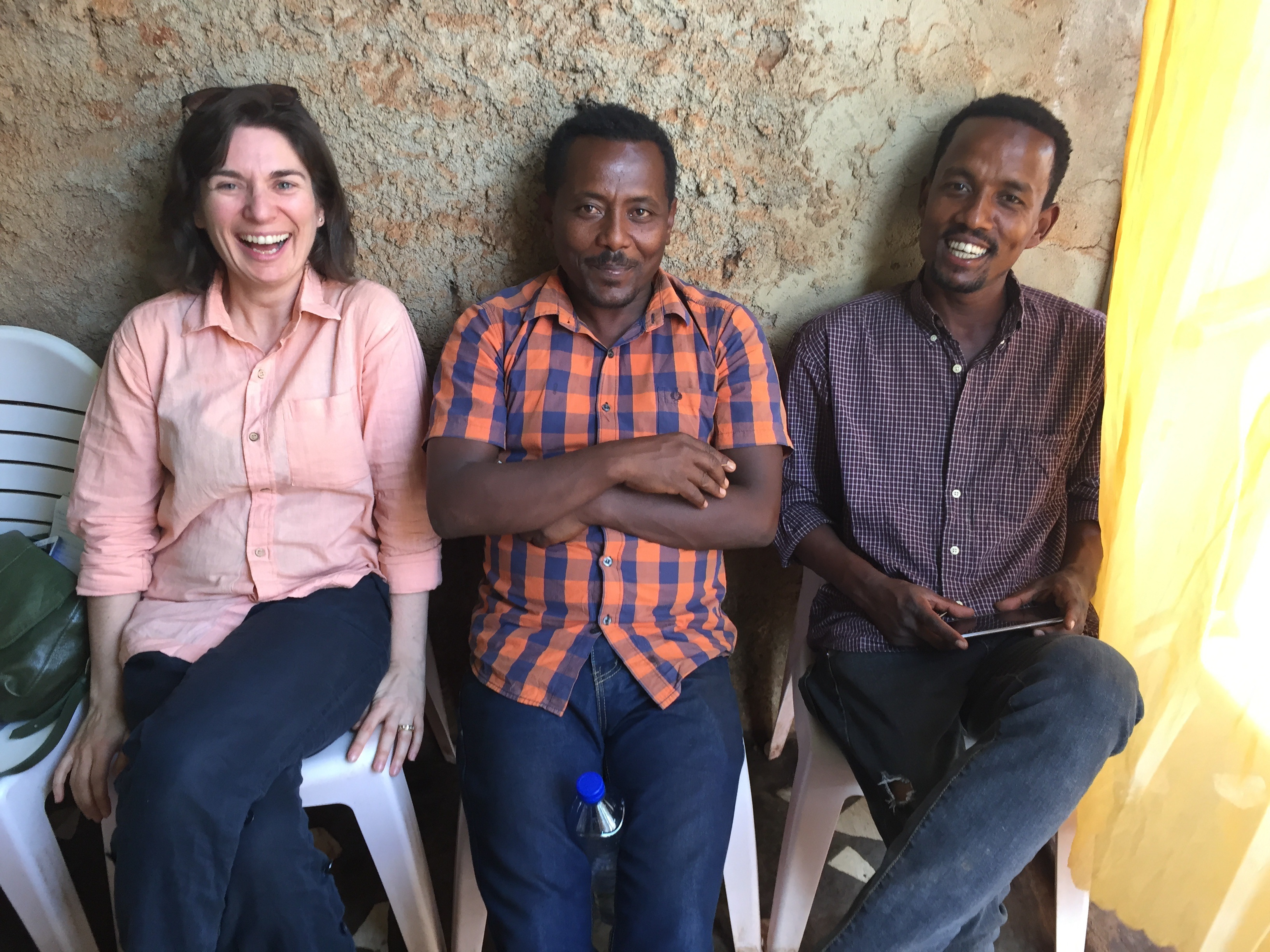 Zinaye Tesfaye with our founder and CEO Estelle Levin-Nally and her local driver Yousef in 2018