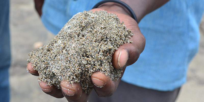 A sample of coarse sand, an important development mineral, Uganda, 2017. Photo: LEVIN SOURCES/Olivia Lyster A sample of coarse sand, an important development mineral, Uganda, 2017. Photo: LEVIN SOURCES/Olivia Lyster